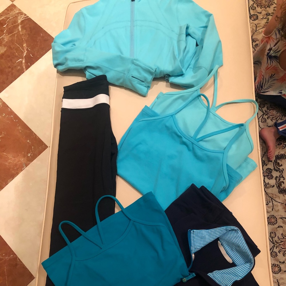 Lululemon Teal and Blue Bundle - size 4-6